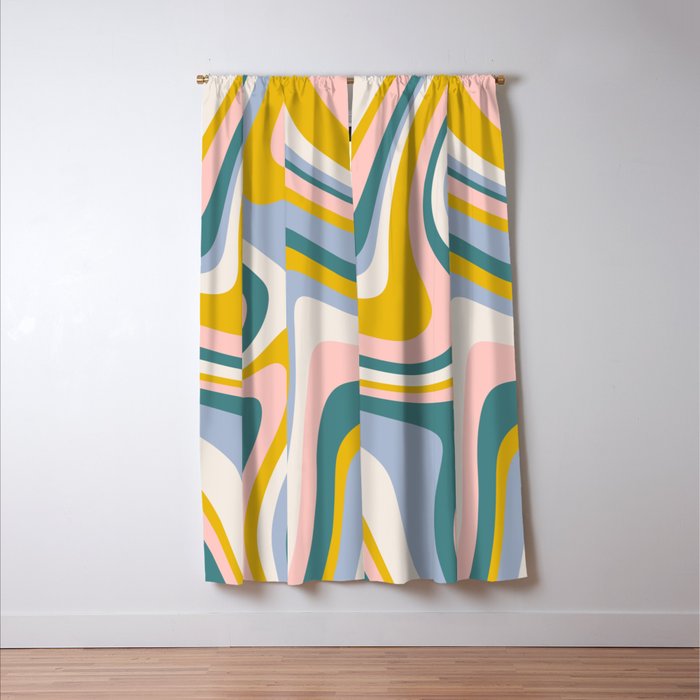 Abstract Wavy Stripes LXII Window Curtain Gallery Image 3