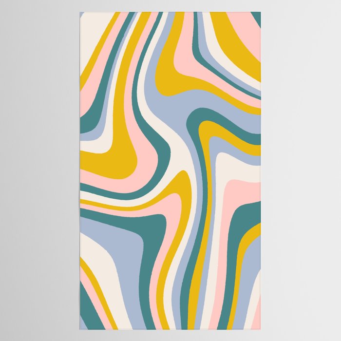 Abstract Wavy Stripes LXII Tablecloth Gallery Image 2