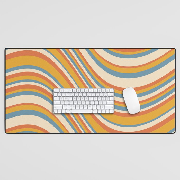 Wavy Stripes XX - Retro Summer Desk Mat Gallery Image 1
