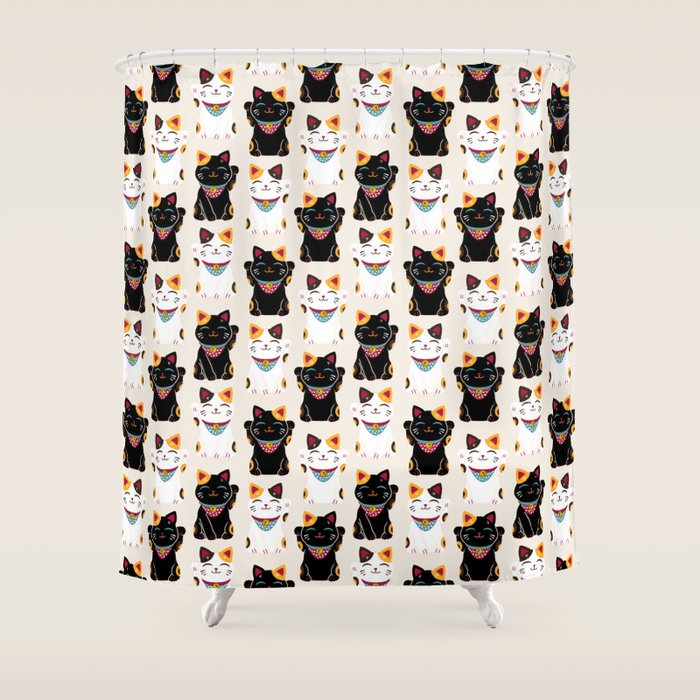 Maneki Neko - Lucky Cats Shower Curtain Gallery Image 1