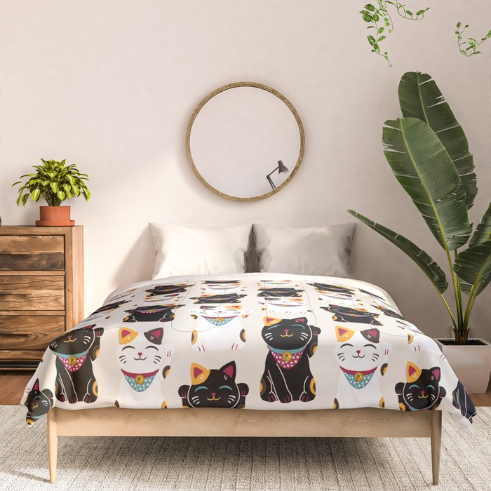 Maneki Neko - Lucky Cats Comforter Gallery Image 3