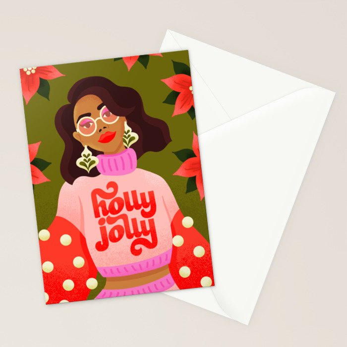 Holly Jolly Holiday Sweater Stationery Card Gallery Image 2
