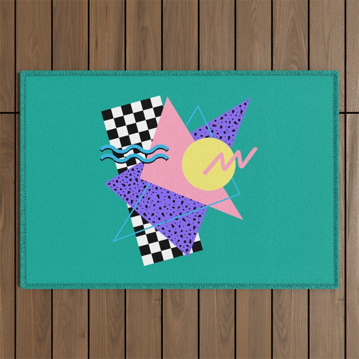 Memphis pattern 120 - 80s / 90s Retro Outdoor Rug Gallery Image 1