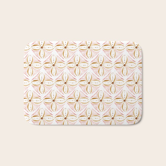 Rose Gold Watercolor Tile Bath Mat Gallery Image 1