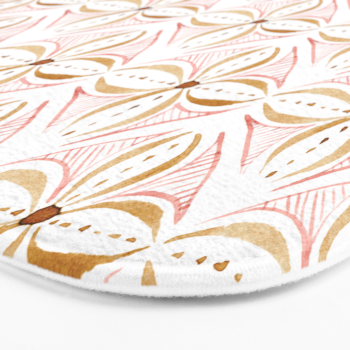 Rose Gold Watercolor Tile Bath Mat Gallery Image 3