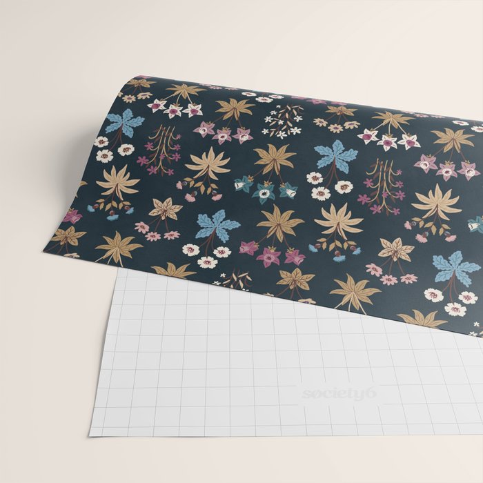 Romantic Botanica - Tapestry Bouquet in Navy Wrapping Paper Gallery Image 2