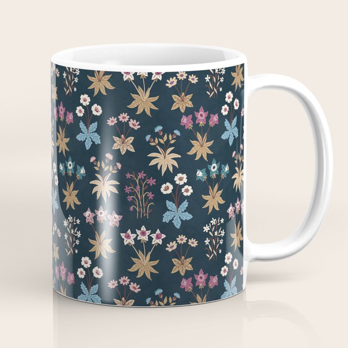 Romantic Botanica - Tapestry Bouquet in Navy Coffee Mug Gallery Image 1