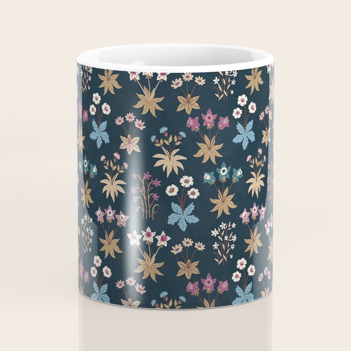 Romantic Botanica - Tapestry Bouquet in Navy Coffee Mug Gallery Image 4
