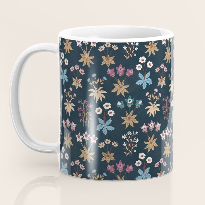 Romantic Botanica - Tapestry Bouquet in Navy Coffee Mug Gallery Image 3
