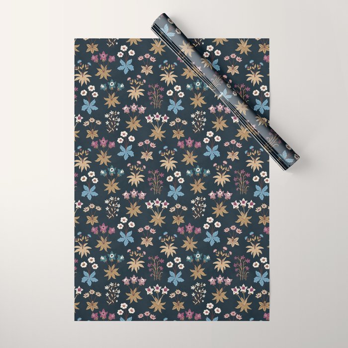 Romantic Botanica - Tapestry Bouquet in Navy Wrapping Paper Gallery Image 1