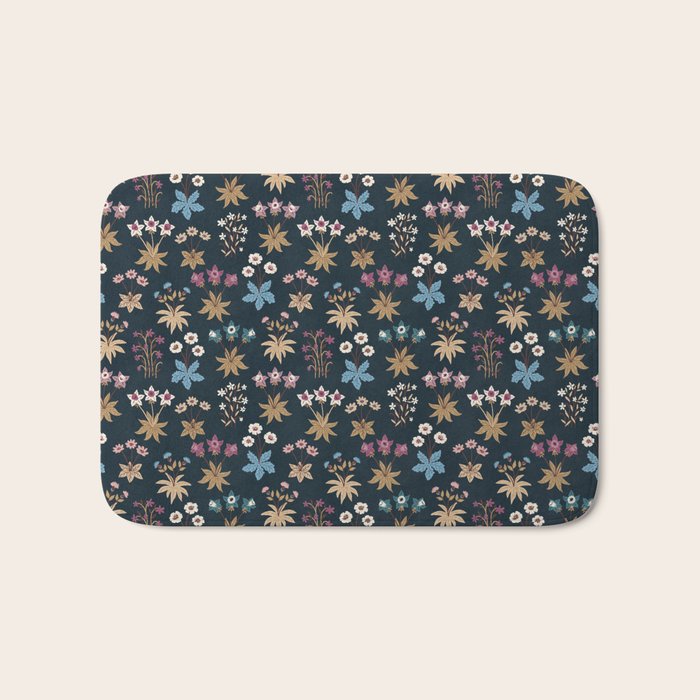 Romantic Botanica - Tapestry Bouquet in Navy Bath Mat Gallery Image 1