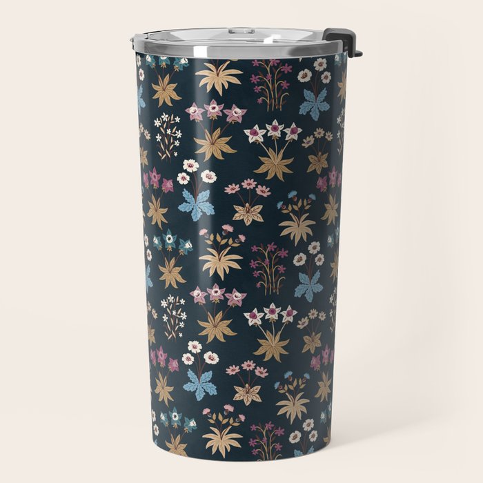 Romantic Botanica - Tapestry Bouquet in Navy Travel Mug Gallery Image 2