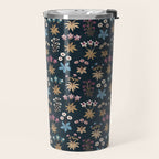 Romantic Botanica - Tapestry Bouquet in Navy Travel Mug Gallery Image 2