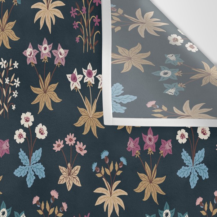 Romantic Botanica - Tapestry Bouquet in Navy Wall Tapestry Gallery Image 3