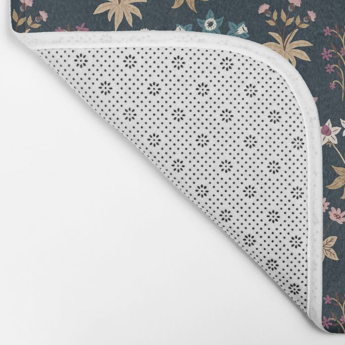 Romantic Botanica - Tapestry Bouquet in Navy Bath Mat Gallery Image 2