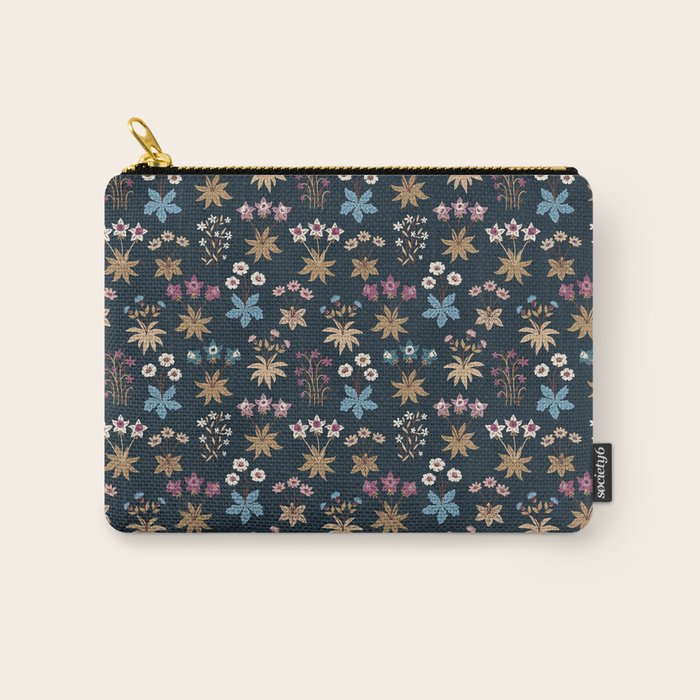 Romantic Botanica - Tapestry Bouquet in Navy Carry All Pouch Gallery Image 1