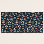 Romantic Botanica - Tapestry Bouquet in Navy Desk Mat Gallery Image 3