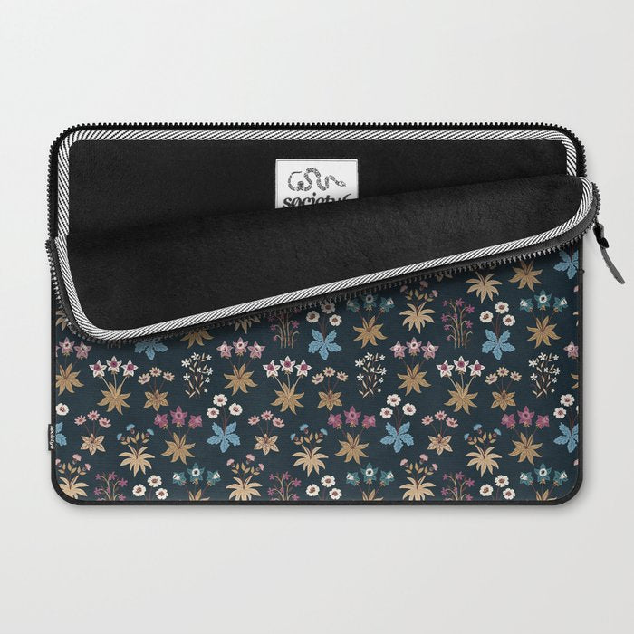 Romantic Botanica - Tapestry Bouquet in Navy Laptop Sleeve Gallery Image 2