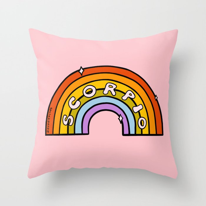 Scorpio Rainbow Throw Pillow Gallery Image 6