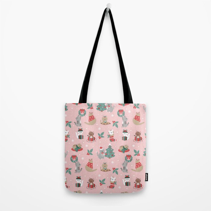 Christmas Festive Cute Holiday Kittens Tote Bag Gallery Image 2