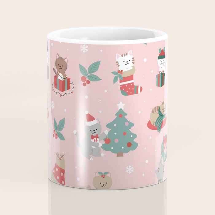 Christmas Festive Cute Holiday Kittens Coffee Mug Gallery Image 4
