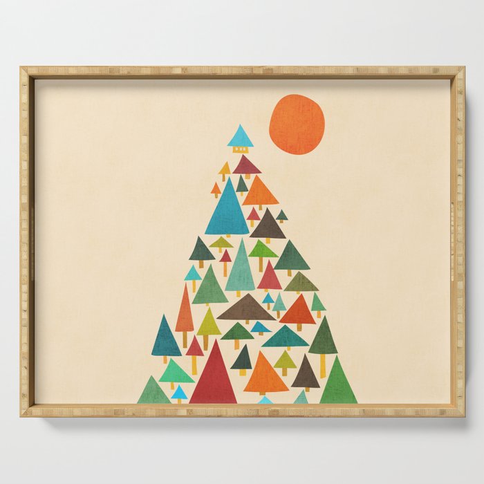 The house at the pine forest Serving Tray Gallery Image 1