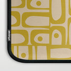 Mid Century Modern Piquet Abstract Multi Pattern in Mid Mod Mustard Yellow and Beige Laptop Sleeve Gallery Image 3
