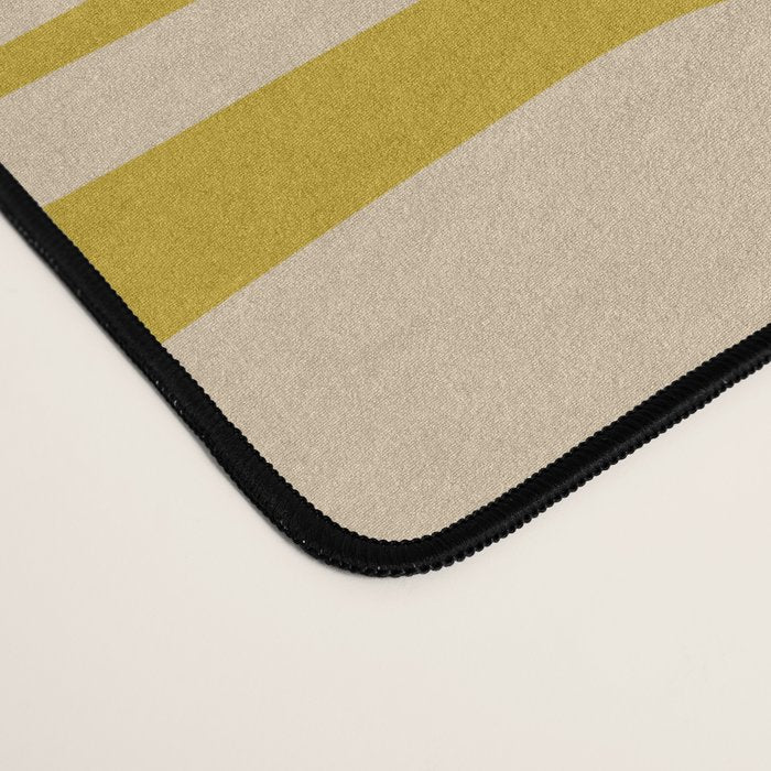 Mid Century Modern Piquet Abstract Multi Pattern in Mid Mod Mustard Yellow and Beige Desk Mat Gallery Image 4