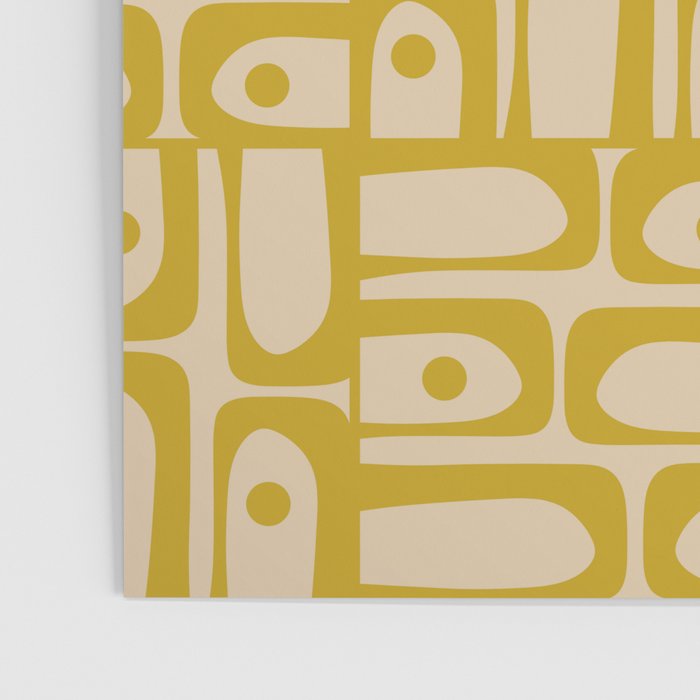 Mid Century Modern Piquet Abstract Multi Pattern in Mid Mod Mustard Yellow and Beige Poster Gallery Image 3