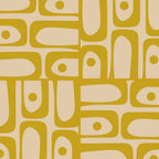 Mid Century Modern Piquet Abstract Multi Pattern in Mid Mod Mustard Yellow and Beige Coffee Mug Gallery Image 2