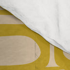 Mid Century Modern Piquet Abstract Multi Pattern in Mid Mod Mustard Yellow and Beige Comforter Gallery Image 4