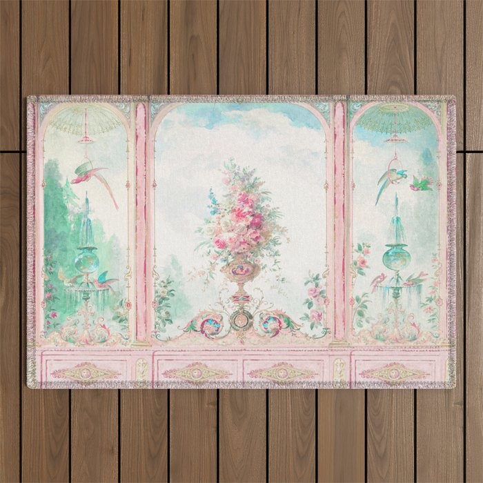 The Enchanted Garden, French Conservatory Outdoor Rug Gallery Image 1