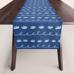 Abstract Cookie Pattern Doodle in Navy & Sky Blue Table Runner Gallery Image 1