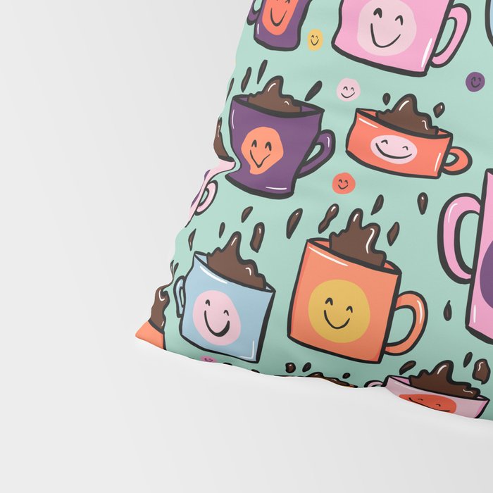 Smiley Coffee Pillow Sham Gallery Image 4