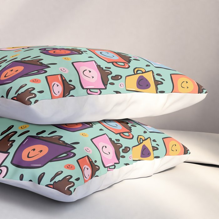 Smiley Coffee Pillow Sham Gallery Image 3