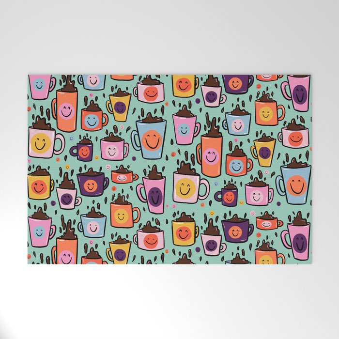 Smiley Coffee Welcome Mat Gallery Image 1