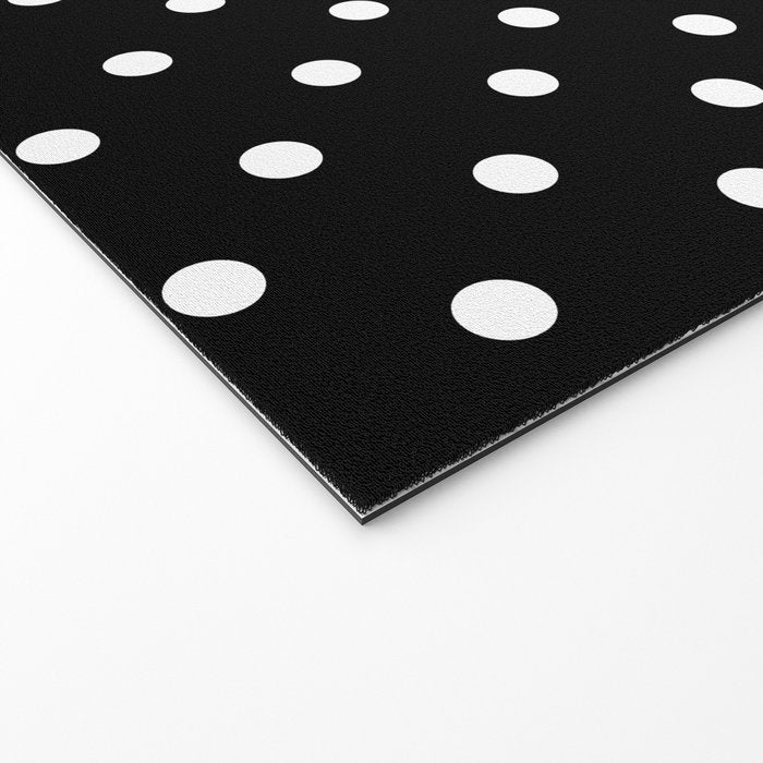 Licorice Black with White Polka Dots Welcome Mat Gallery Image 2