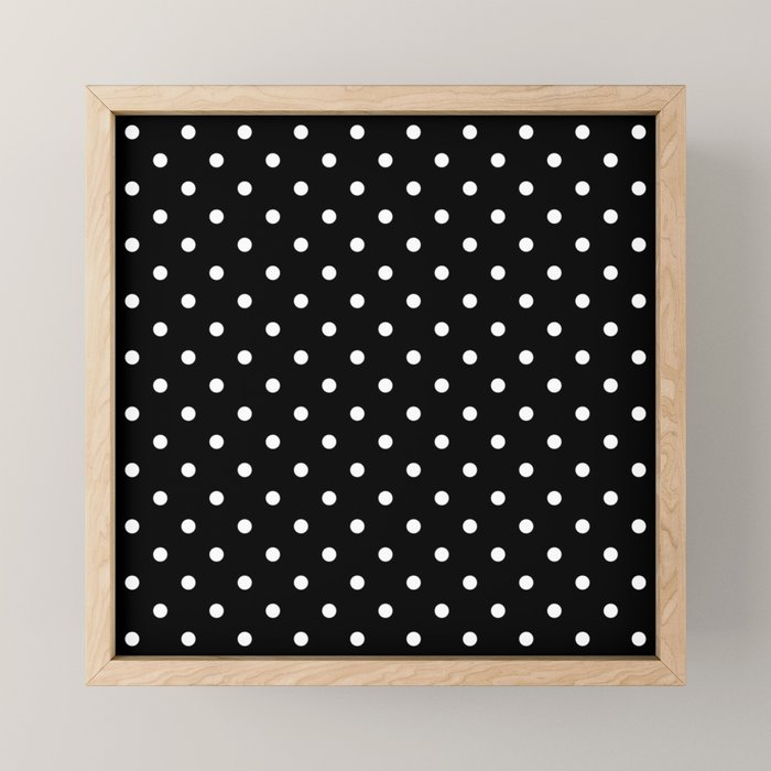 Licorice Black with White Polka Dots Mini Art Print Gallery Image 1