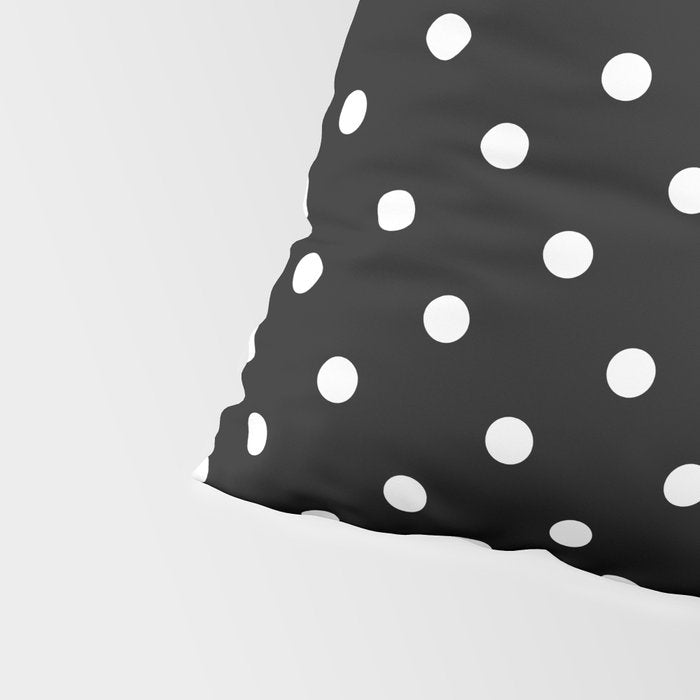 Licorice Black with White Polka Dots Pillow Sham Gallery Image 4