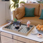Licorice Black with White Polka Dots Serving Tray Gallery Image 2