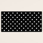 Licorice Black with White Polka Dots Desk Mat Gallery Image 3