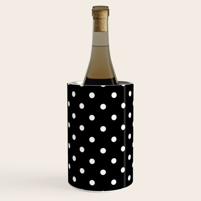 Licorice Black with White Polka Dots Wine Chiller Gallery Image 3