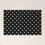 Licorice Black with White Polka Dots Welcome Mat Gallery Image 1
