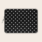 Licorice Black with White Polka Dots Laptop Sleeve Gallery Image 1
