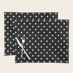 Licorice Black with White Polka Dots Placemat Gallery Image 1