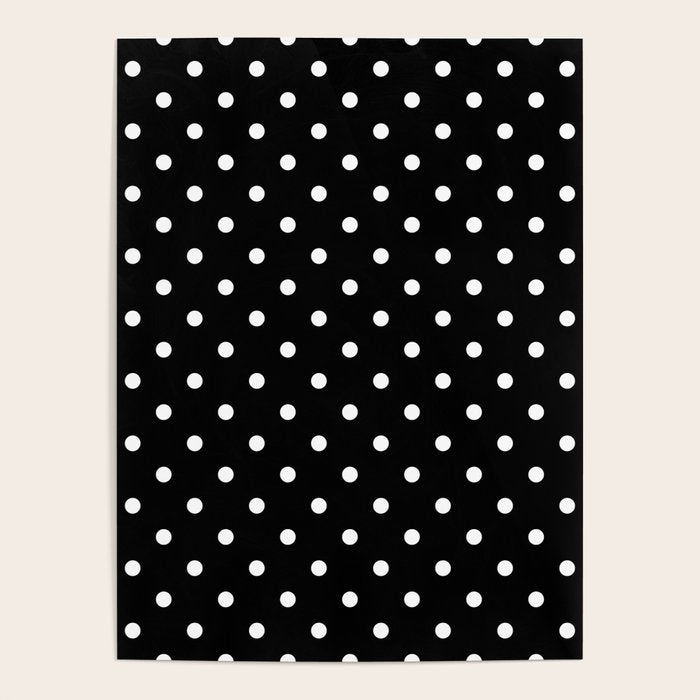 Licorice Black with White Polka Dots Poster Gallery Image 4