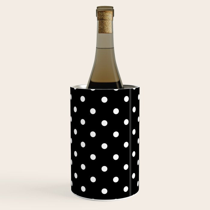 Licorice Black with White Polka Dots Wine Chiller Gallery Image 1