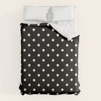 Licorice Black with White Polka Dots Duvet Cover Gallery Image 6