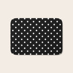 Licorice Black with White Polka Dots Bath Mat Gallery Image 1