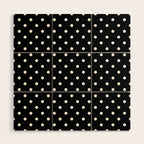 Licorice Black with White Polka Dots Wood Wall Art Gallery Image 1